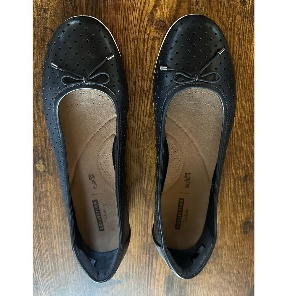 Clarks Women’s Leather Ballet Flats Black, Size 10M - Picture 5 of 13